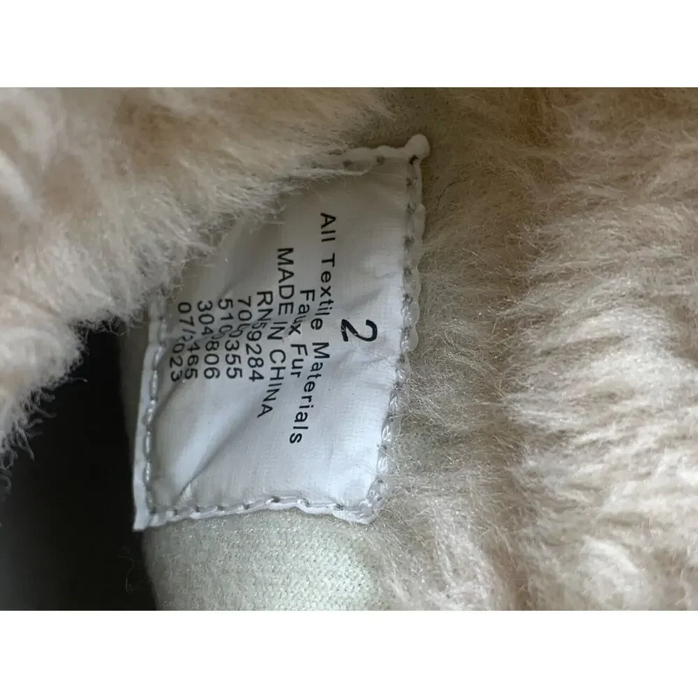 Place Brown Suede Girls Boots With Faux Fur Lining & Buckle Size 2